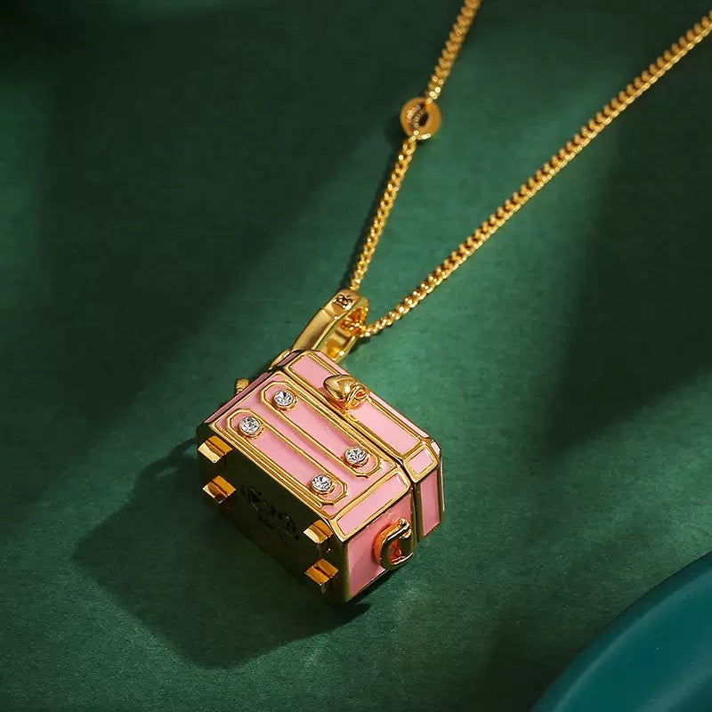 Princess Secret Enamel Jewelry Chest Locket Necklace