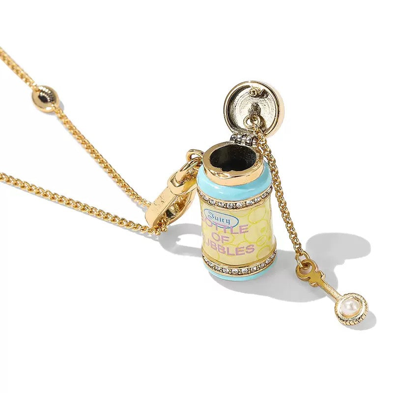 Bubble Bottle Enamel Jewelry Locket Neckelace