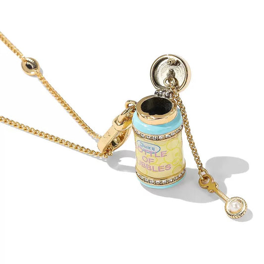 Bubble Bottle Enamel Jewelry Locket Neckelace