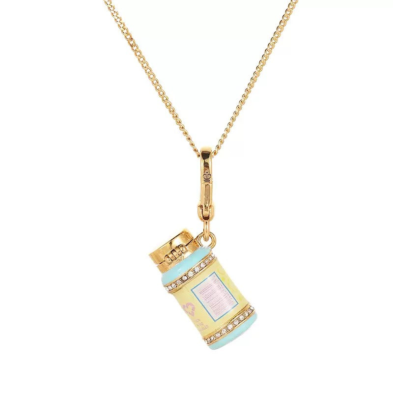 Bubble Bottle Enamel Jewelry Locket Neckelace