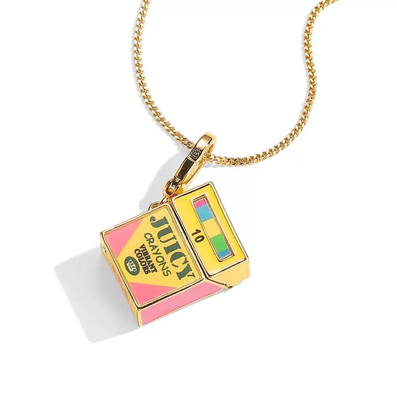 Crayon Box Enamel Jewelry Charm Necklace