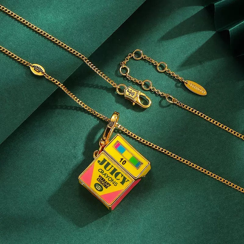 Crayon Box Enamel Jewelry Charm Necklace
