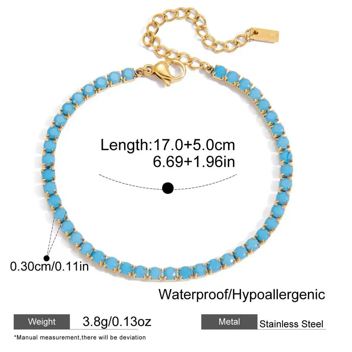 Aqua Glow Evil Eye 5-Piece Bracelet Stack