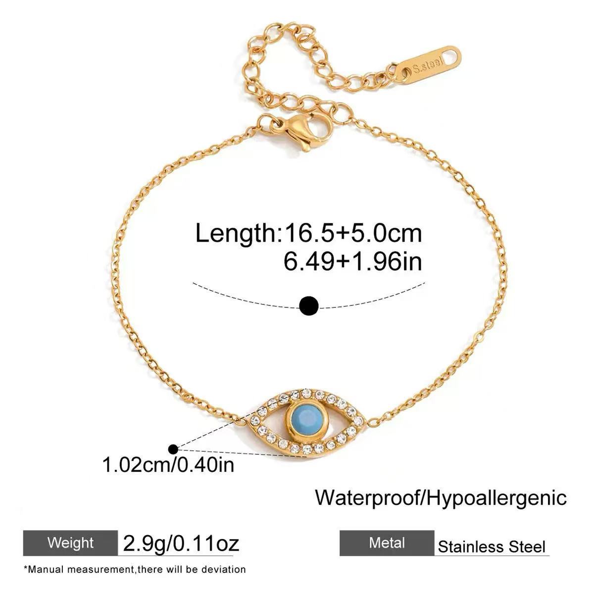 Aqua Glow Evil Eye 5-Piece Bracelet Stack