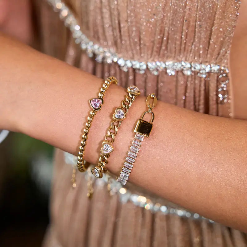 Heart Lock Bracelet Stack