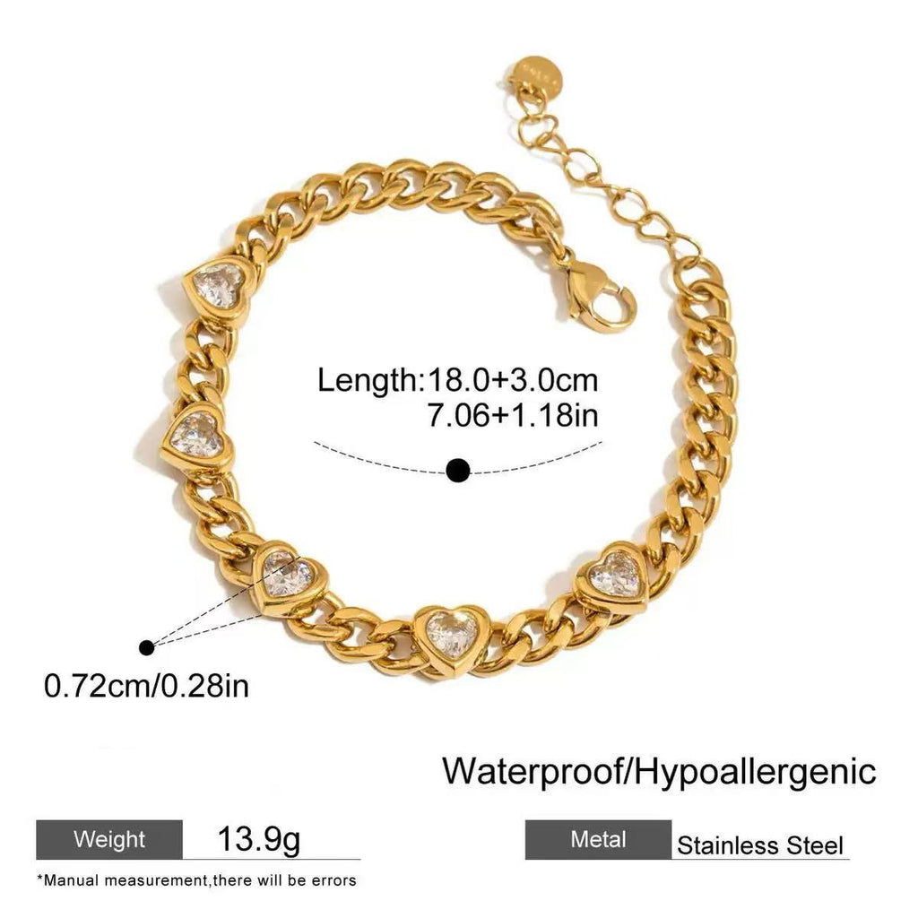 Heart Lock Bracelet Stack