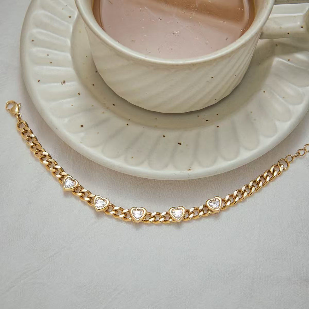 Heart Lock Bracelet Stack