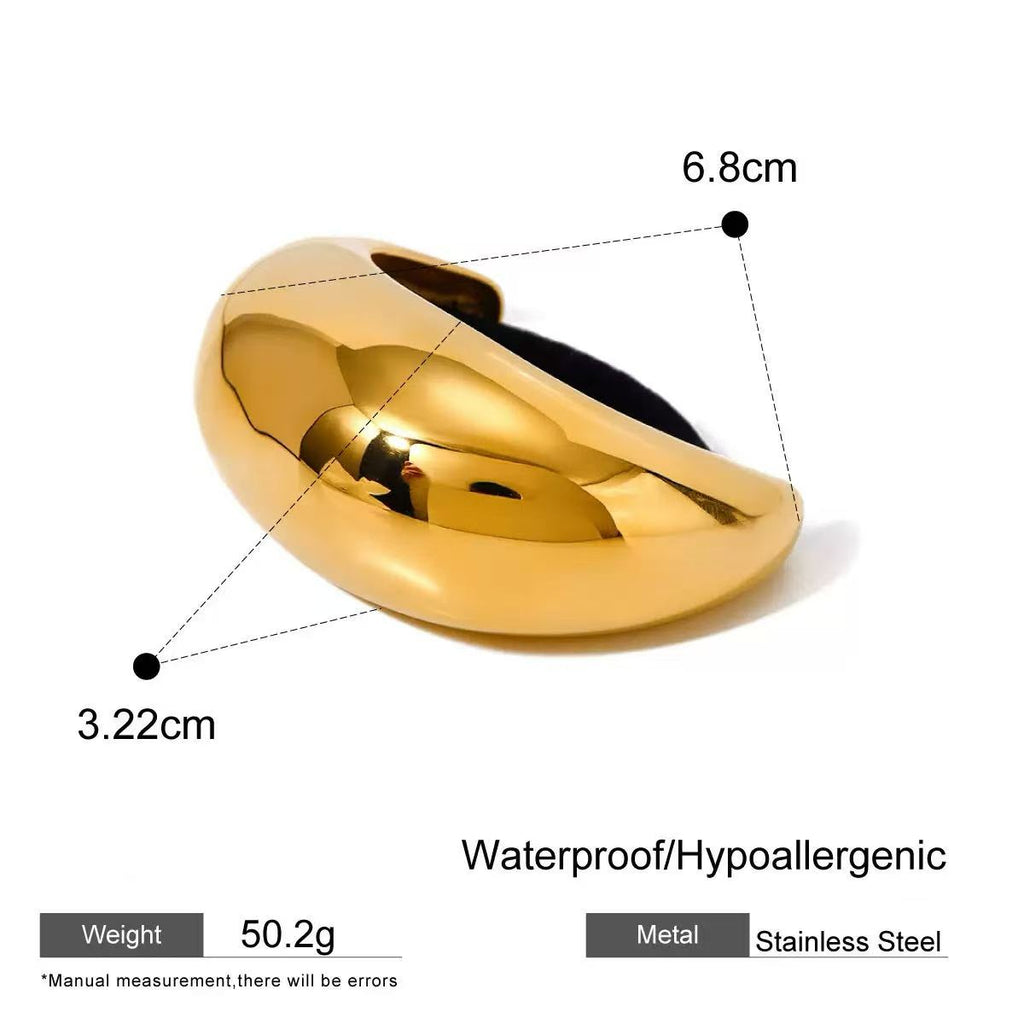 Chunky Curved Gold Jewelry Set