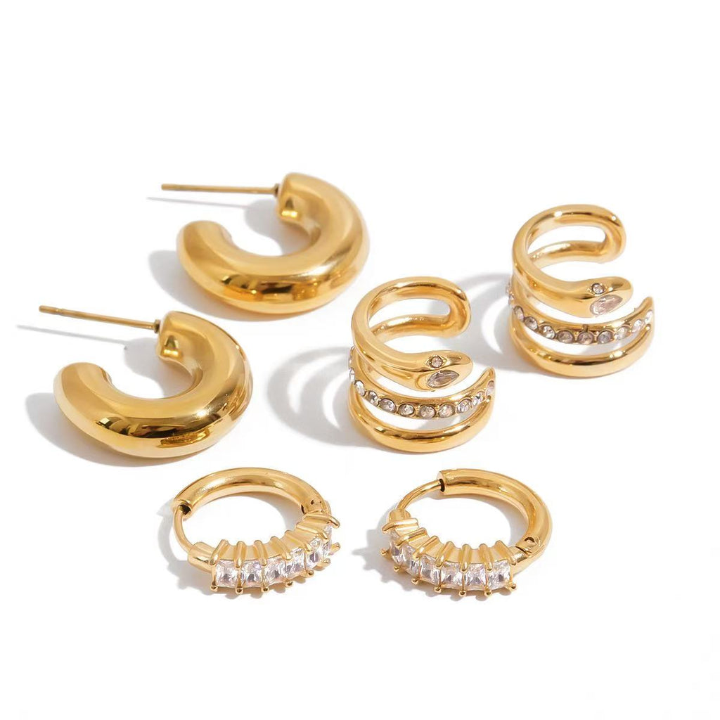 Multi Hoop Ear Cuff Stack Set