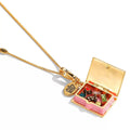Vintage Chocolate Box Enamel Necklace