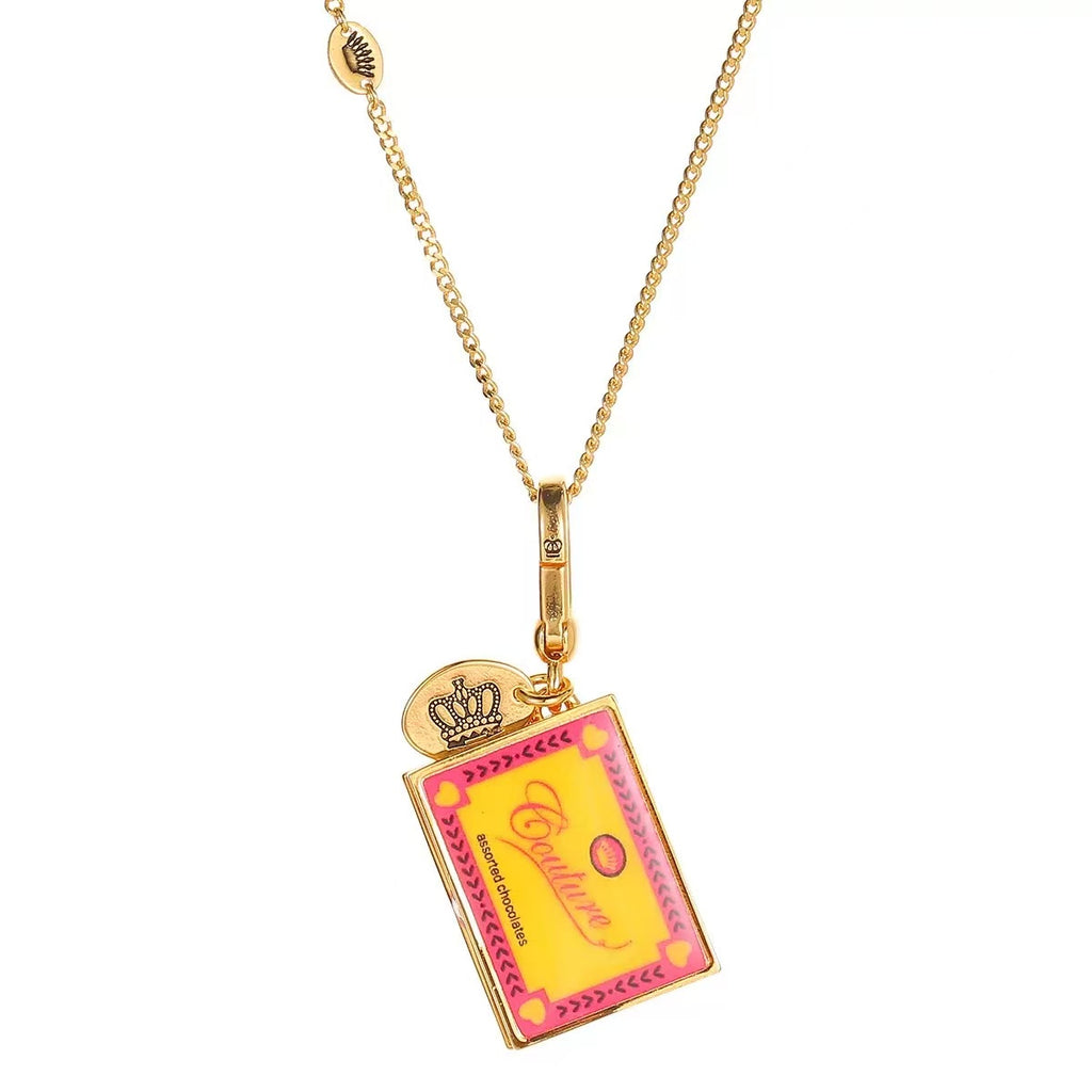 Vintage Chocolate Box Enamel Necklace