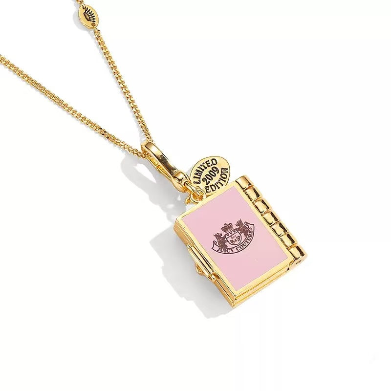 Juicy Pink Book Locket Necklace