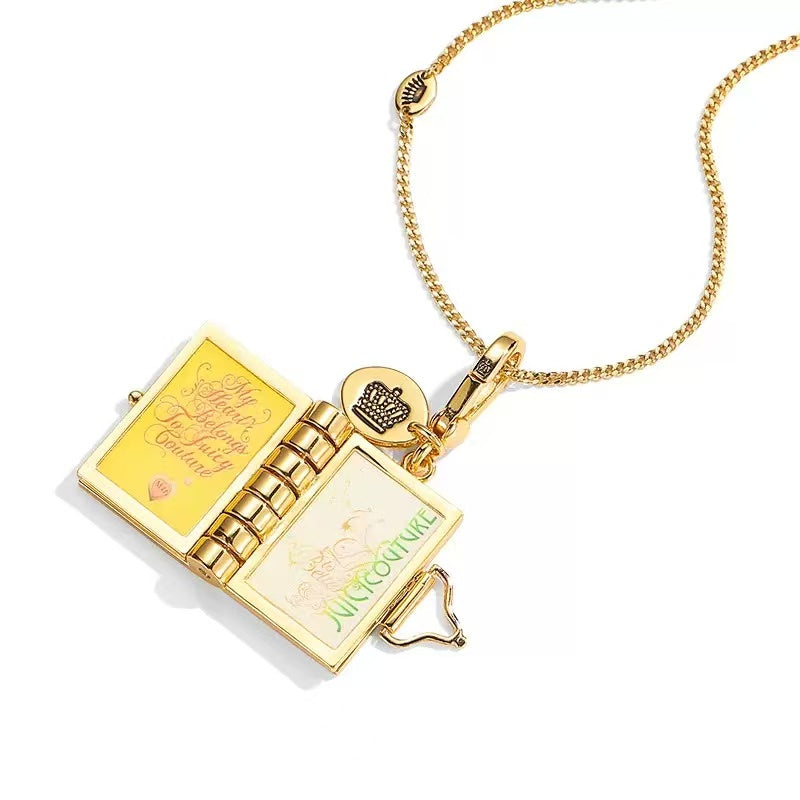 Juicy Pink Book Locket Necklace
