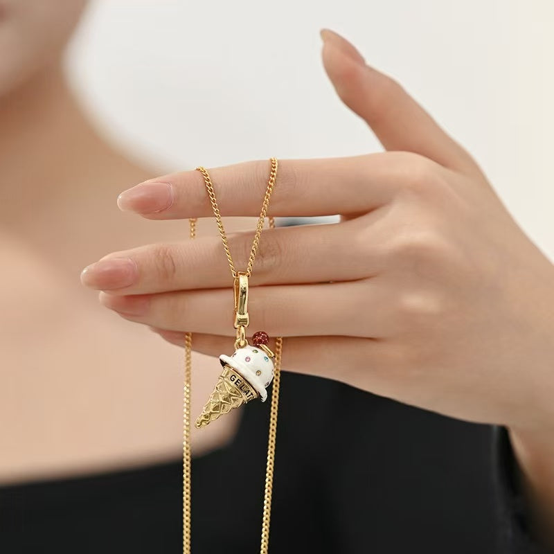 Ice Cream Cone Charm Necklace
