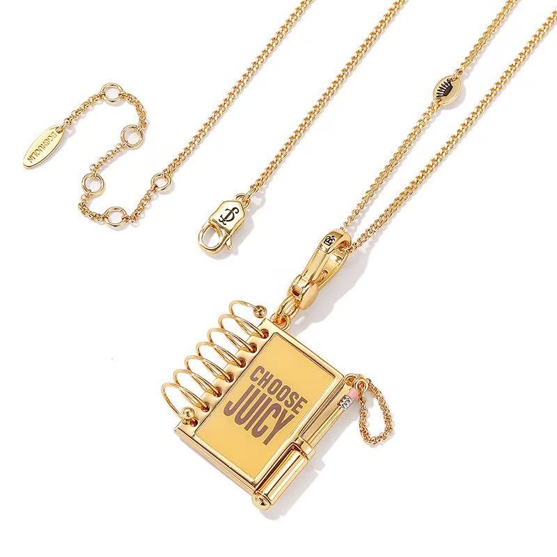Open Notebook Locket Charm Necklace