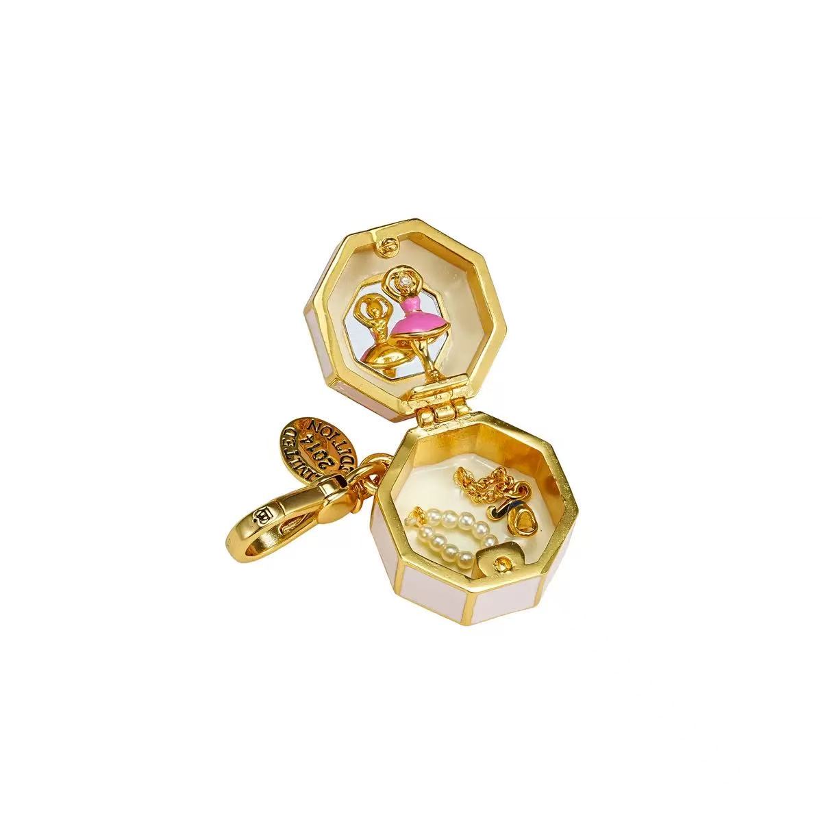 Octagonal Music Box Enamel Charm