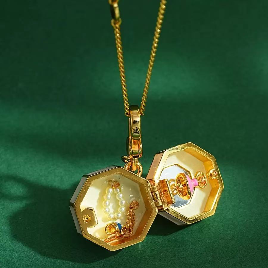 Octagonal Music Box Enamel Charm