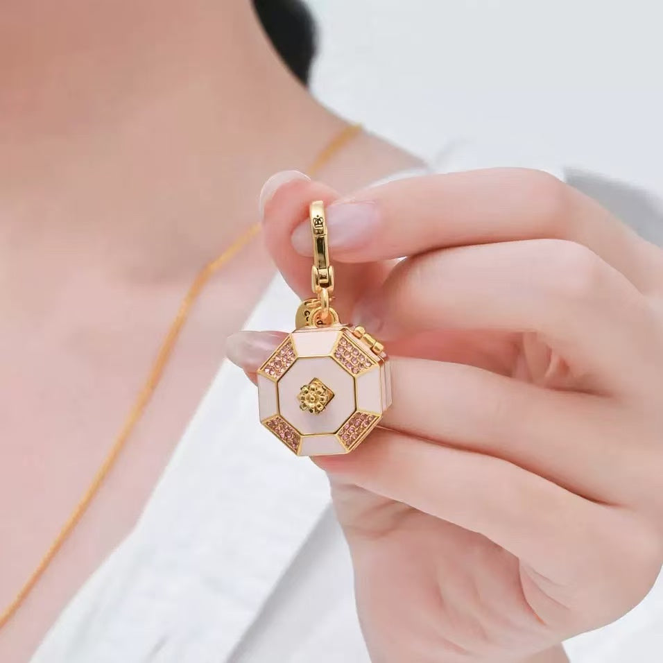 Octagonal Music Box Enamel Charm