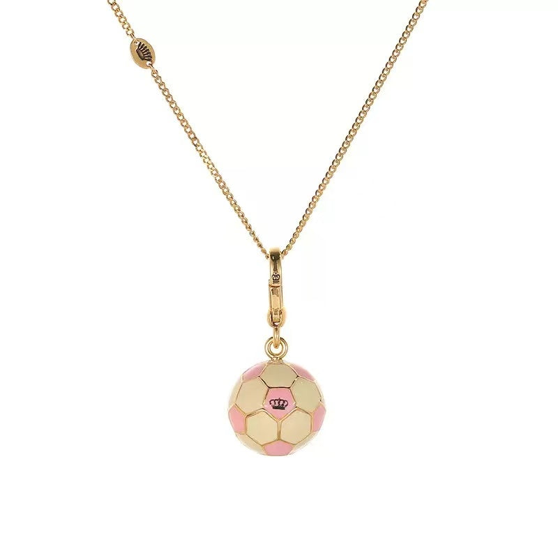 Enamel Soccer Ball Charm Necklace