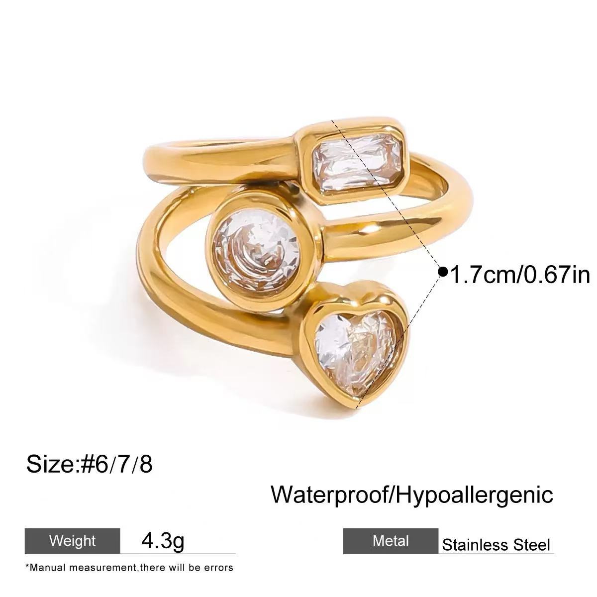 Lumière Three‑Stone Cuff Ring
