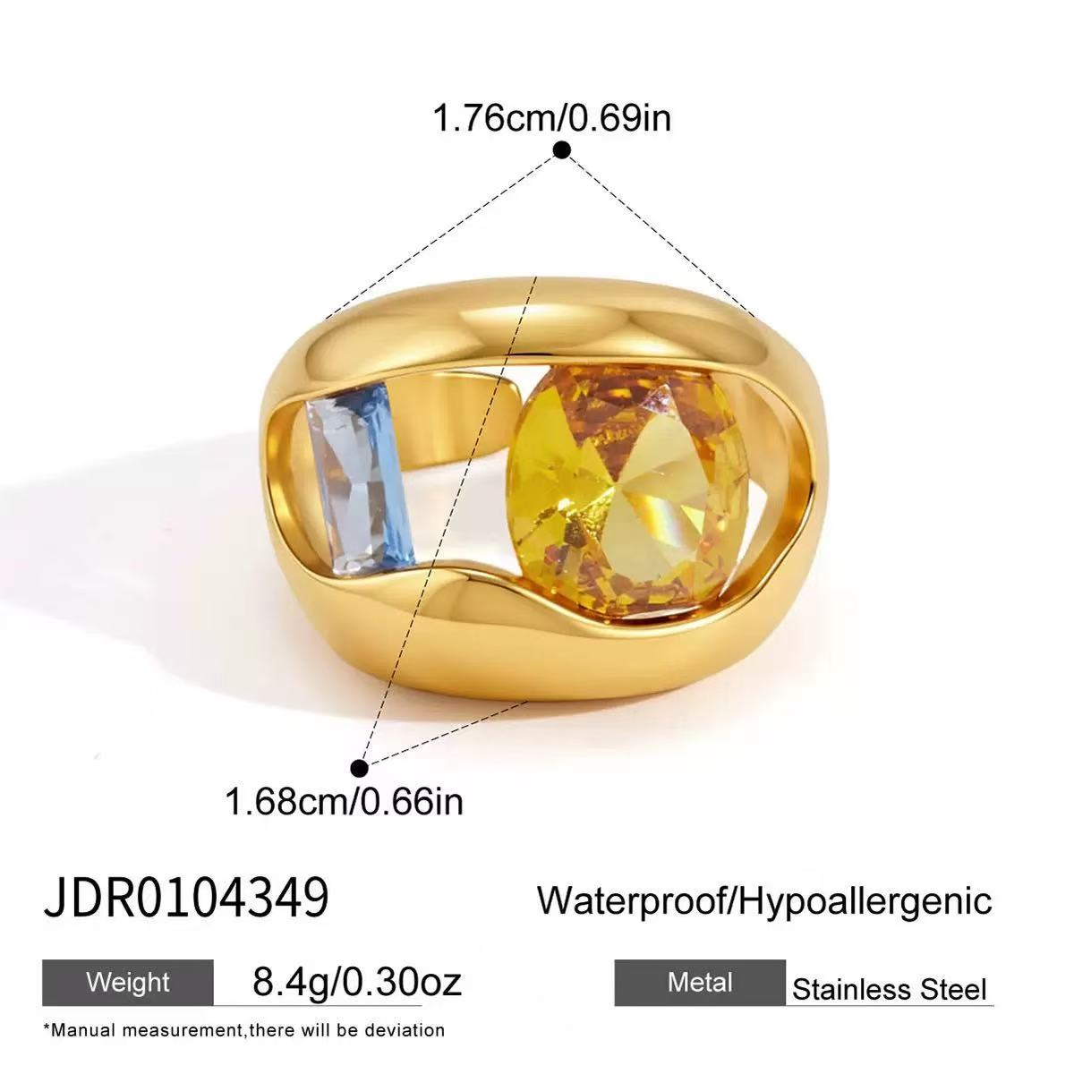 Rainbow Geometric Gold Ring