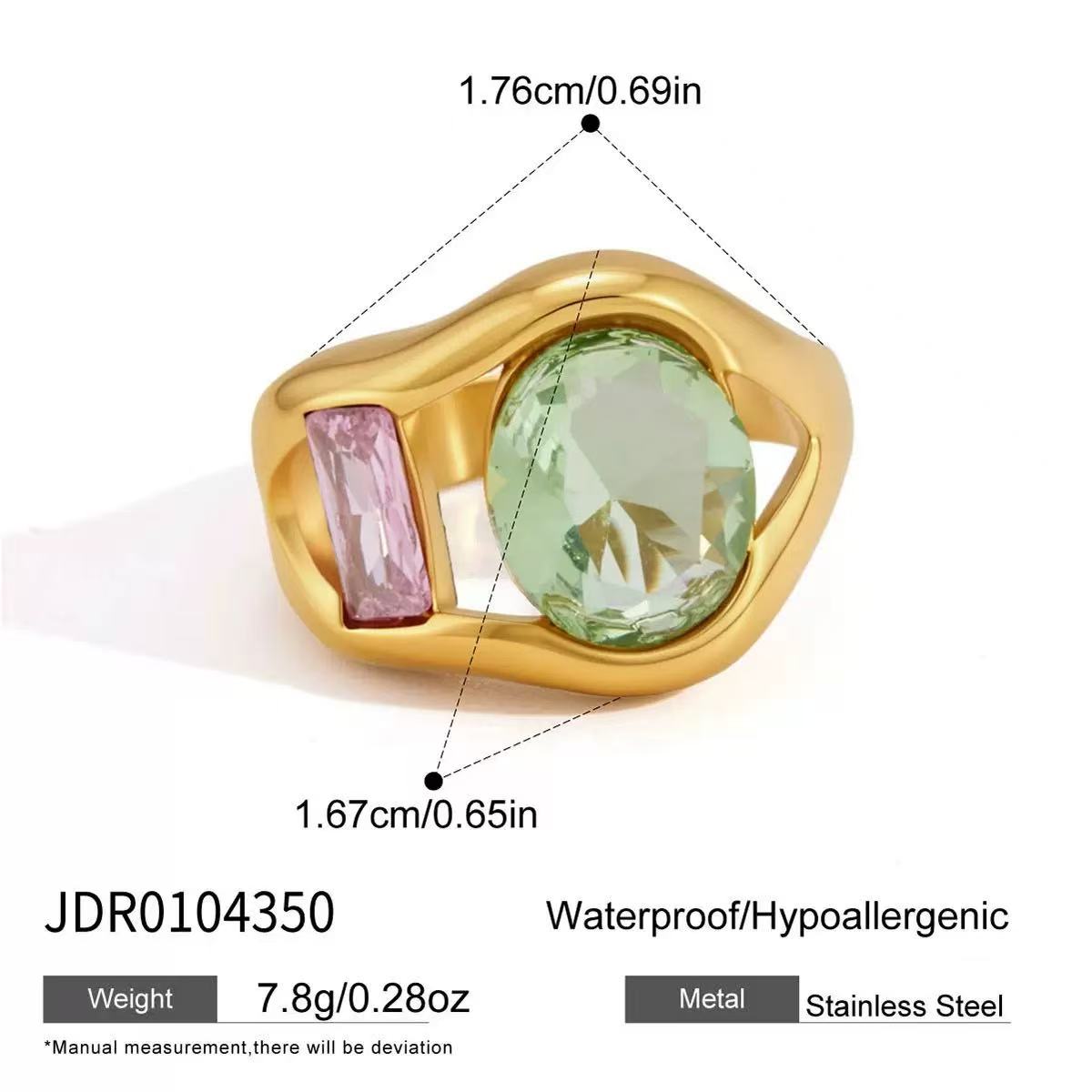 Rainbow Geometric Gold Ring