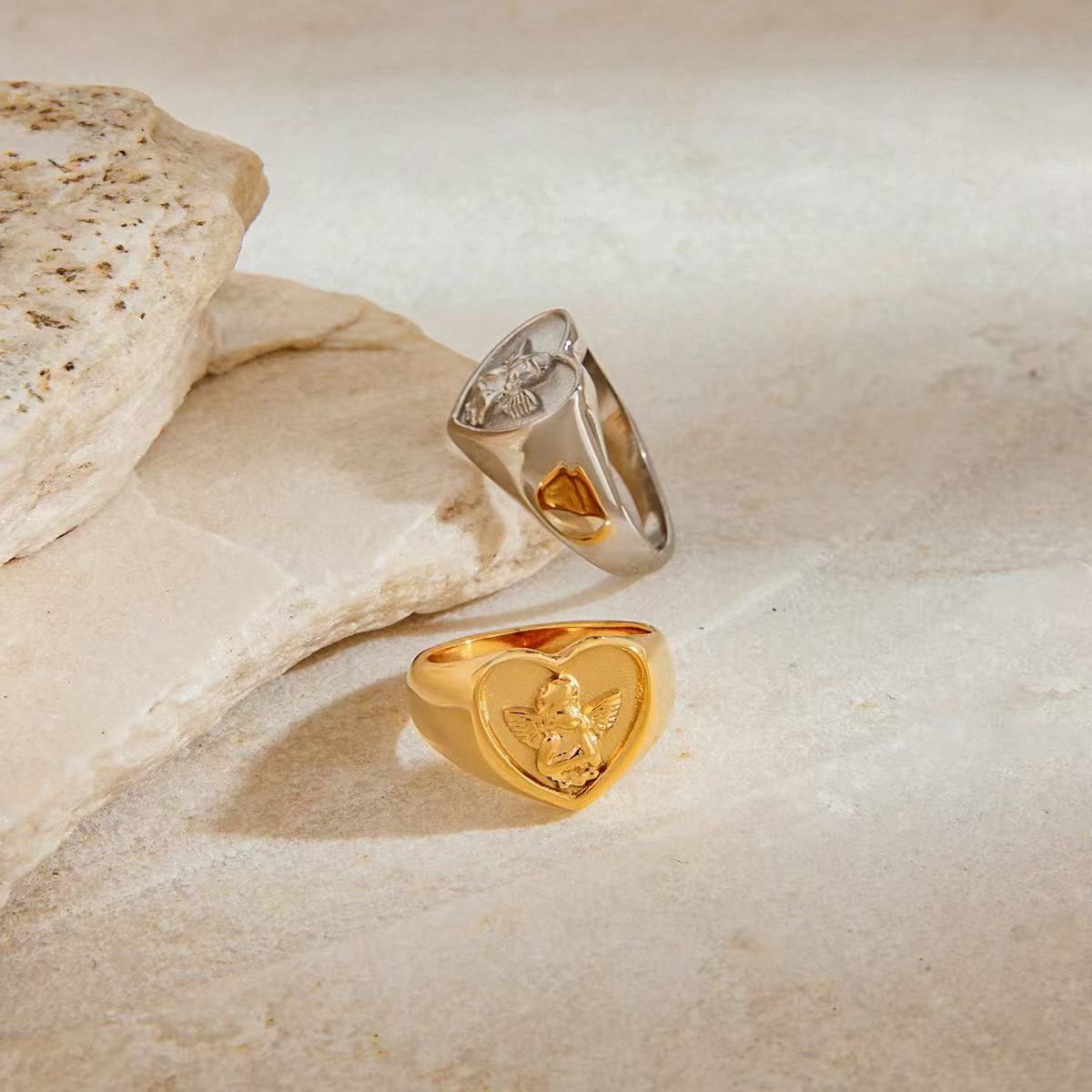 Angel Heart Signet Ring