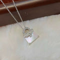 White Mother Of Pearl Bag Necklace