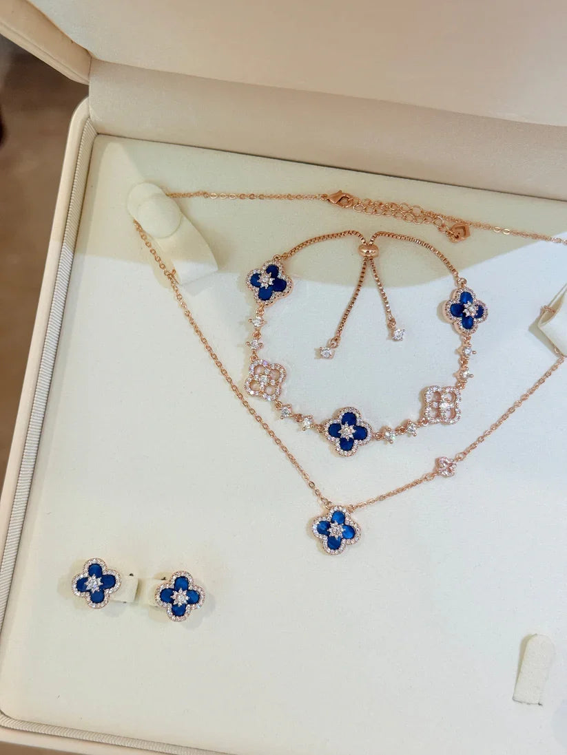 Royal Blue Four-leaf  Set